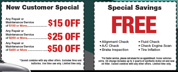 Auto Repair and Service Coupon Specials